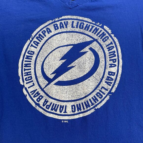 Tampa Bay Lightning Top Womens Medium Stamkos Blue Black Pro Edge Distressed Med - Picture 2 of 6